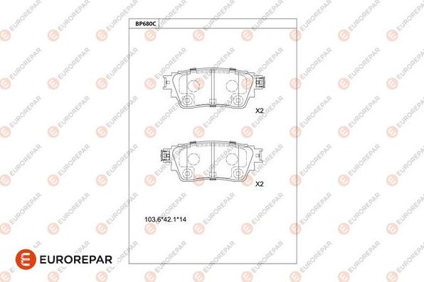 EUROREPAR 1681257880 - Kit pastiglie freno, Freno a disco autozon.pro