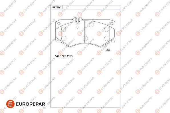 EUROREPAR 1681269880 - Kit pastiglie freno, Freno a disco autozon.pro