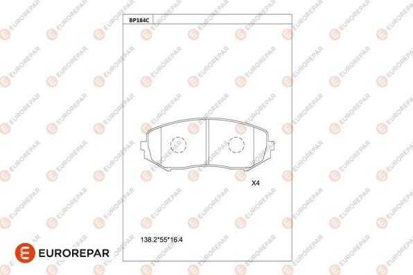 EUROREPAR 1681269380 - Kit pastiglie freno, Freno a disco autozon.pro