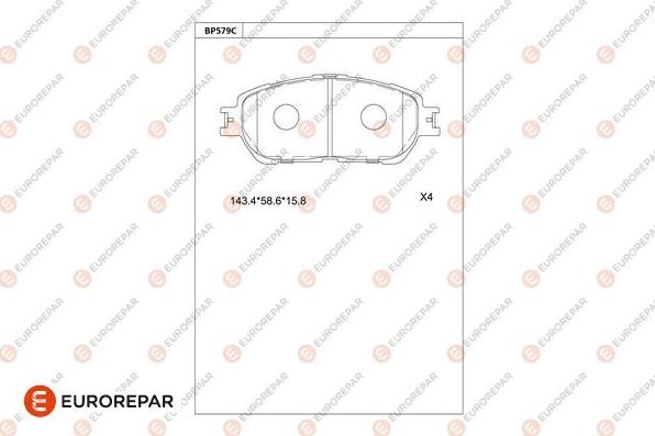 EUROREPAR 1681269280 - Kit pastiglie freno, Freno a disco autozon.pro