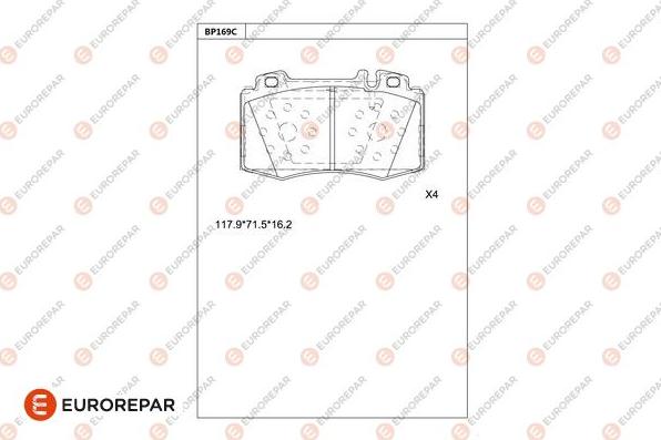 EUROREPAR 1681264580 - Kit pastiglie freno, Freno a disco autozon.pro