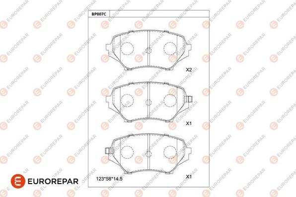 EUROREPAR 1681264780 - Kit pastiglie freno, Freno a disco autozon.pro