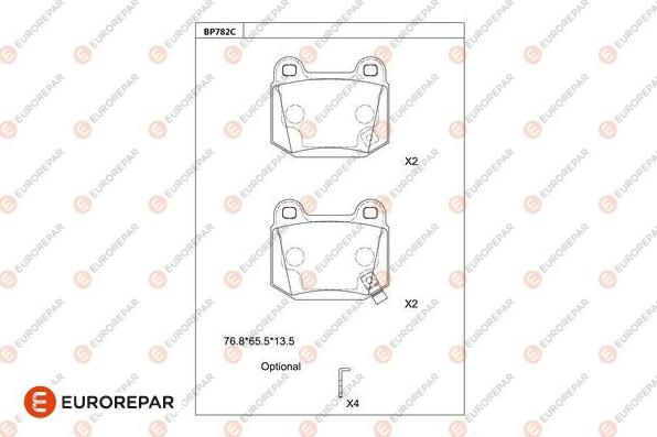 EUROREPAR 1681265980 - Kit pastiglie freno, Freno a disco autozon.pro