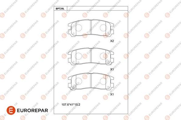 EUROREPAR 1681265180 - Kit pastiglie freno, Freno a disco autozon.pro