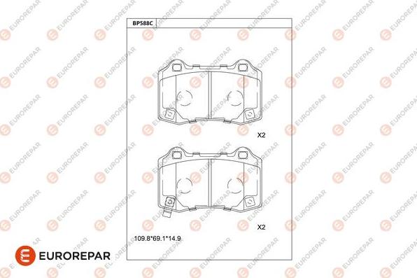 EUROREPAR 1681266580 - Kit pastiglie freno, Freno a disco autozon.pro