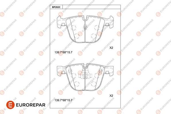 EUROREPAR 1681266380 - Kit pastiglie freno, Freno a disco autozon.pro