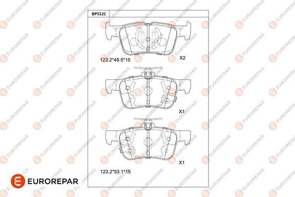 EUROREPAR 1681260480 - Kit pastiglie freno, Freno a disco autozon.pro