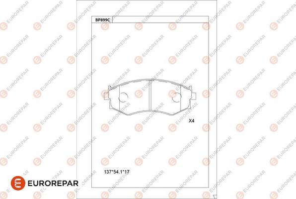 EUROREPAR 1681261580 - Kit pastiglie freno, Freno a disco autozon.pro