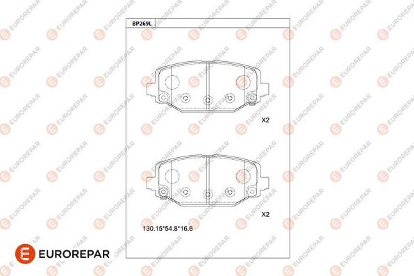 EUROREPAR 1681261280 - Kit pastiglie freno, Freno a disco autozon.pro