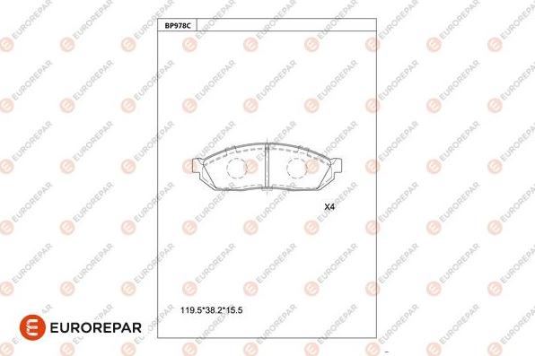 EUROREPAR 1681268480 - Kit pastiglie freno, Freno a disco autozon.pro