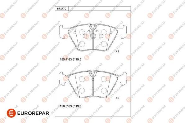 EUROREPAR 1681268180 - Kit pastiglie freno, Freno a disco autozon.pro