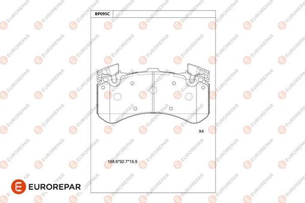 EUROREPAR 1681268880 - Kit pastiglie freno, Freno a disco autozon.pro