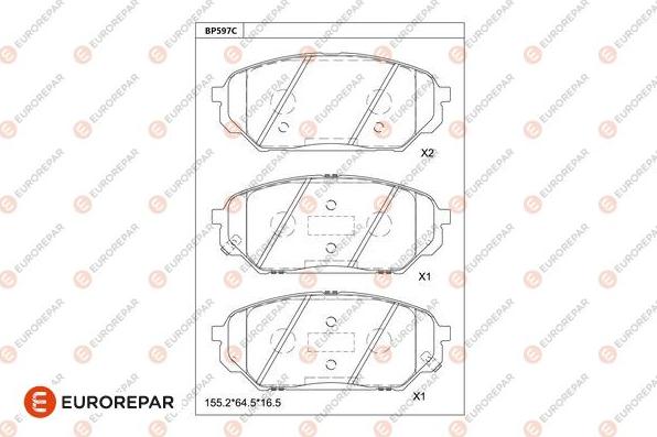 EUROREPAR 1681262380 - Kit pastiglie freno, Freno a disco autozon.pro