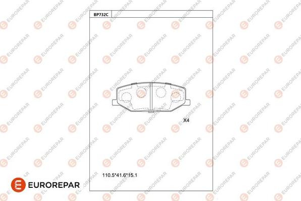 EUROREPAR 1681262780 - Kit pastiglie freno, Freno a disco autozon.pro