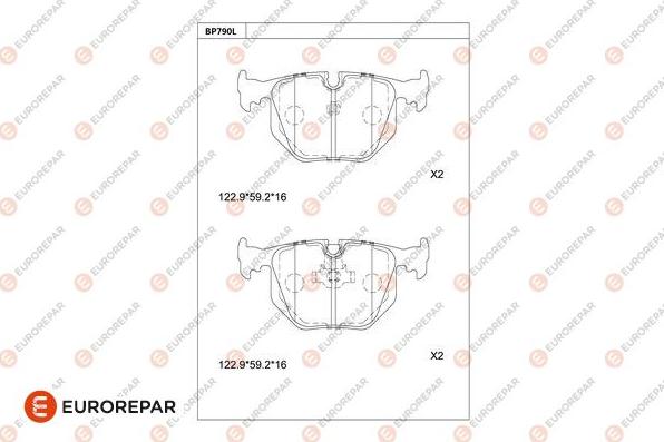 EUROREPAR 1681267580 - Kit pastiglie freno, Freno a disco autozon.pro