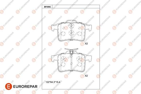 EUROREPAR 1681267280 - Kit pastiglie freno, Freno a disco autozon.pro