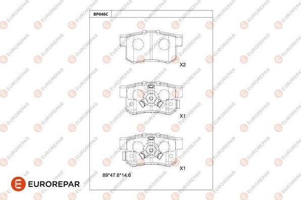 EUROREPAR 1681206980 - Kit pastiglie freno, Freno a disco autozon.pro