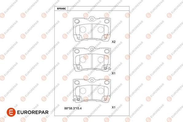 EUROREPAR 1681206680 - Kit pastiglie freno, Freno a disco autozon.pro