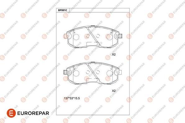 EUROREPAR 1681206780 - Kit pastiglie freno, Freno a disco autozon.pro