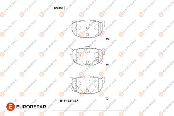 EUROREPAR 1681208180 - Kit pastiglie freno, Freno a disco autozon.pro