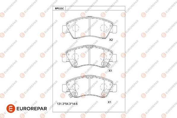 EUROREPAR 1681208780 - Kit pastiglie freno, Freno a disco autozon.pro