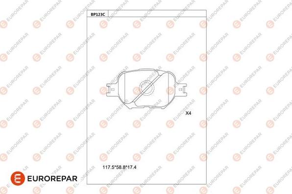 EUROREPAR 1681207880 - Kit pastiglie freno, Freno a disco autozon.pro