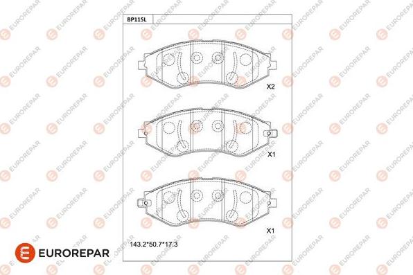 EUROREPAR 1681207780 - Kit pastiglie freno, Freno a disco autozon.pro