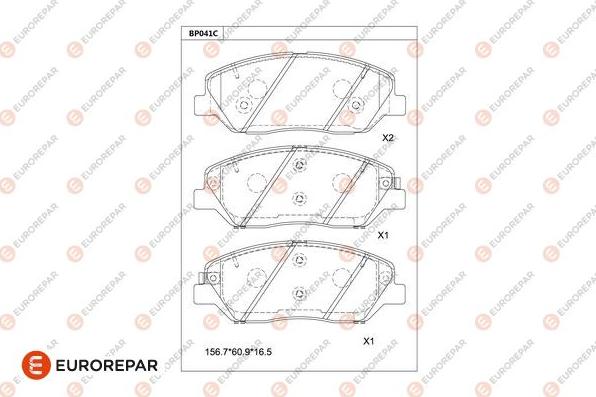 EUROREPAR 1681219180 - Kit pastiglie freno, Freno a disco autozon.pro