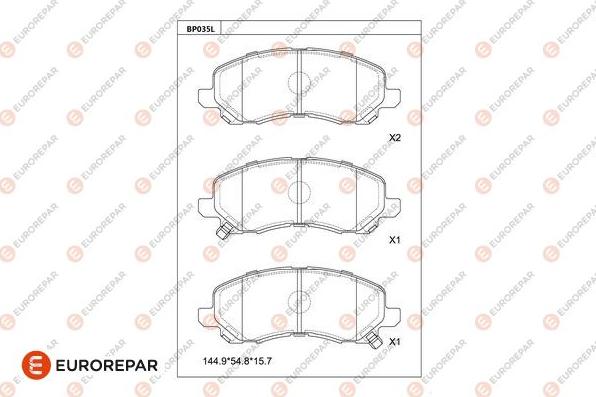 EUROREPAR 1681214480 - Kit pastiglie freno, Freno a disco autozon.pro