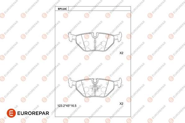 EUROREPAR 1681214080 - Kit pastiglie freno, Freno a disco autozon.pro