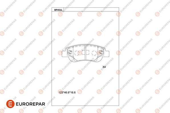 EUROREPAR 1681215480 - Kit pastiglie freno, Freno a disco autozon.pro