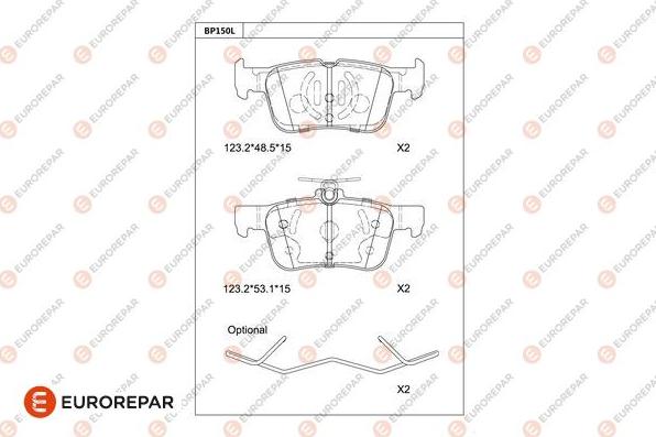 EUROREPAR 1681215380 - Kit pastiglie freno, Freno a disco autozon.pro