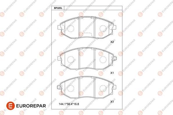 EUROREPAR 1681215280 - Kit pastiglie freno, Freno a disco autozon.pro