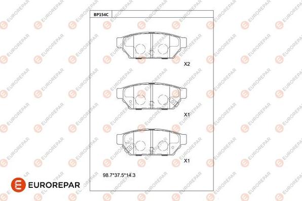 EUROREPAR 1681216680 - Kit pastiglie freno, Freno a disco autozon.pro