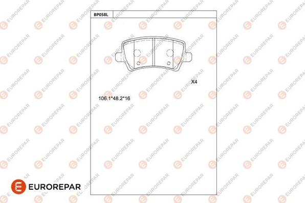 EUROREPAR 1681216880 - Kit pastiglie freno, Freno a disco autozon.pro