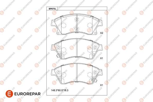 EUROREPAR 1681216280 - Kit pastiglie freno, Freno a disco autozon.pro