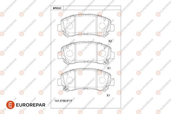 EUROREPAR 1681211680 - Kit pastiglie freno, Freno a disco autozon.pro