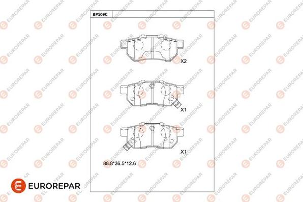 EUROREPAR 1681211280 - Kit pastiglie freno, Freno a disco autozon.pro