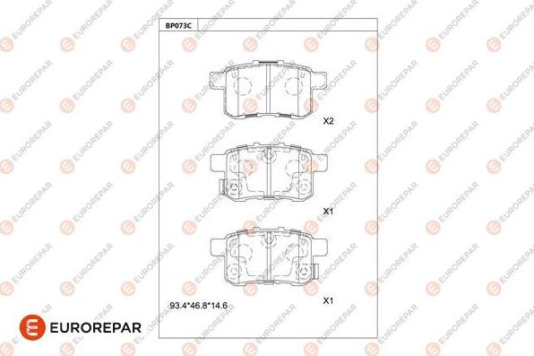 EUROREPAR 1681218580 - Kit pastiglie freno, Freno a disco autozon.pro