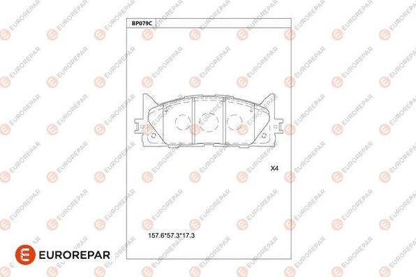 EUROREPAR 1681218280 - Kit pastiglie freno, Freno a disco autozon.pro