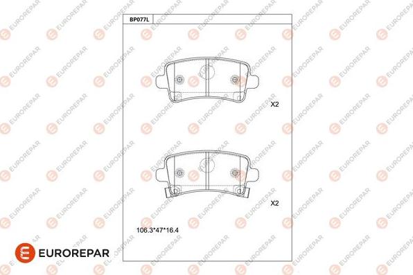 EUROREPAR 1681213880 - Kit pastiglie freno, Freno a disco autozon.pro