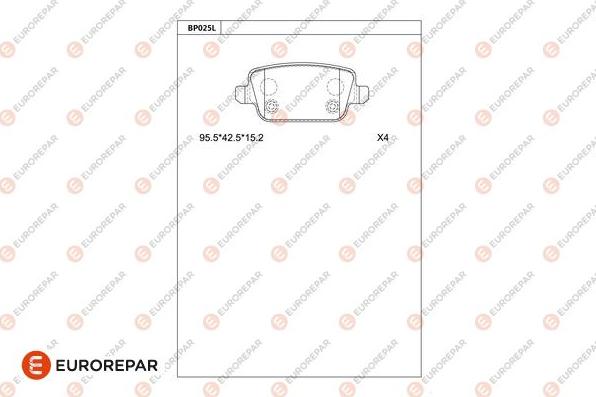 EUROREPAR 1681212980 - Kit pastiglie freno, Freno a disco autozon.pro