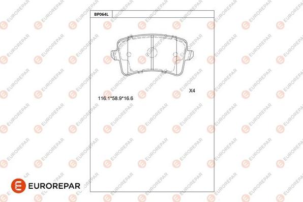 EUROREPAR 1681212580 - Kit pastiglie freno, Freno a disco autozon.pro