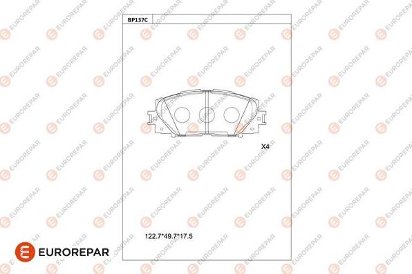 EUROREPAR 1681212680 - Kit pastiglie freno, Freno a disco autozon.pro