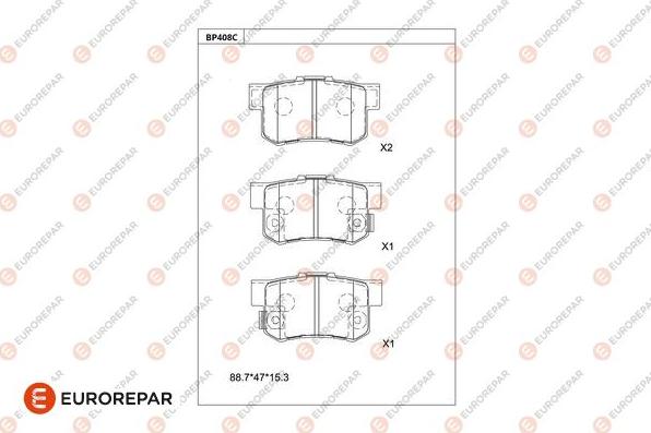 EUROREPAR 1681212380 - Kit pastiglie freno, Freno a disco autozon.pro