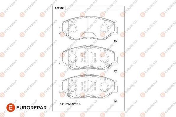 EUROREPAR 1681217480 - Kit pastiglie freno, Freno a disco autozon.pro