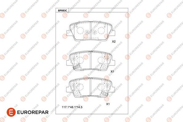 EUROREPAR 1681217580 - Kit pastiglie freno, Freno a disco autozon.pro