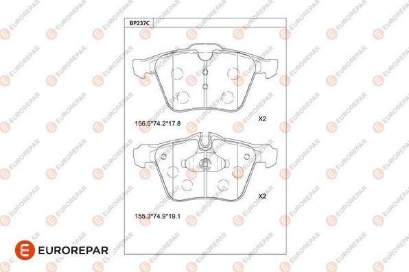 EUROREPAR 1681289480 - Kit pastiglie freno, Freno a disco autozon.pro