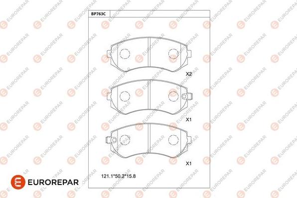 EUROREPAR 1681284580 - Kit pastiglie freno, Freno a disco autozon.pro