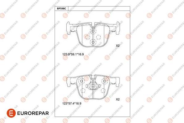 EUROREPAR 1681285980 - Kit pastiglie freno, Freno a disco autozon.pro